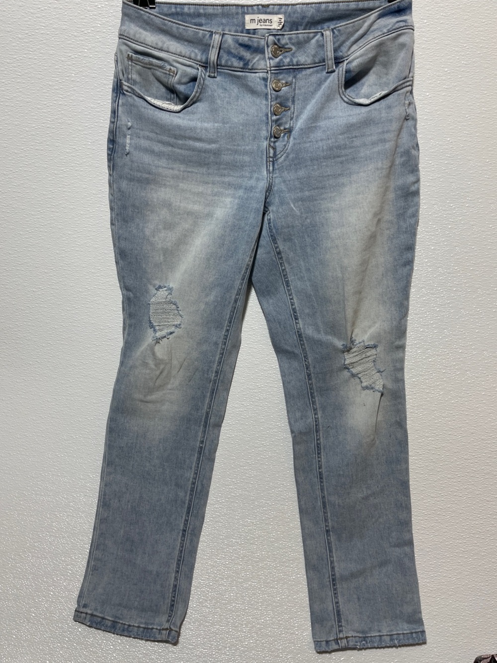 Maurices Light Wash Distressed Skinny Jeans